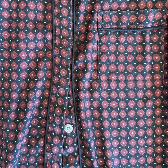 LOFT Patterned Flounce Long Sleeve Blouse Size XS - Picture 9 of 10